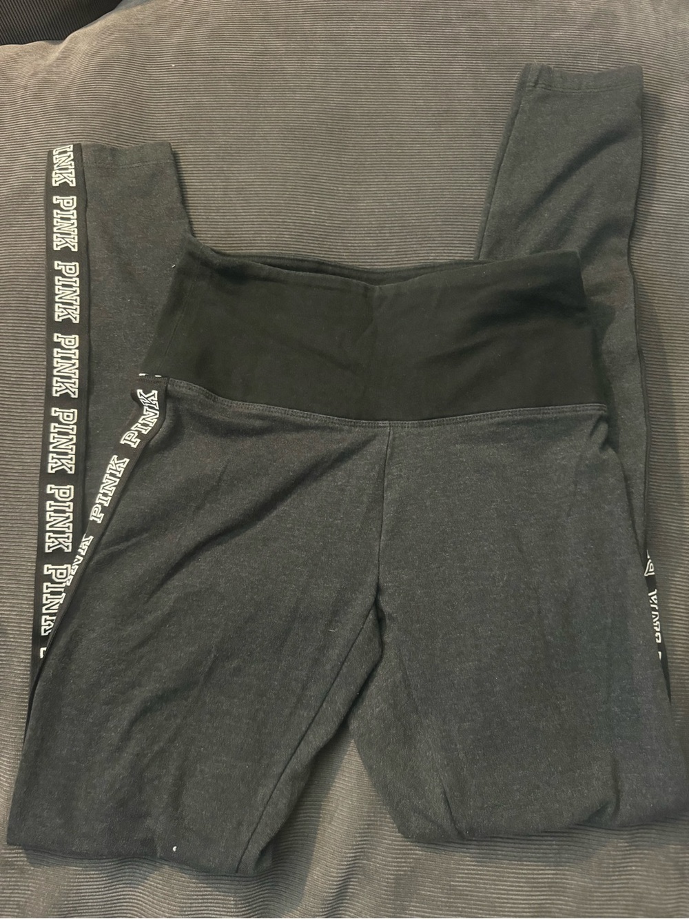 PINK Victoria's Secret Black High-Waist Logo Leggings